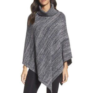 Barefoot Dreams Cozychic Womens Point Dume Poncho Indigo Dove Gray One Size OS